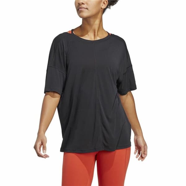 Kortærmet T-shirt til Kvinder Adidas Studio Oversized Sort