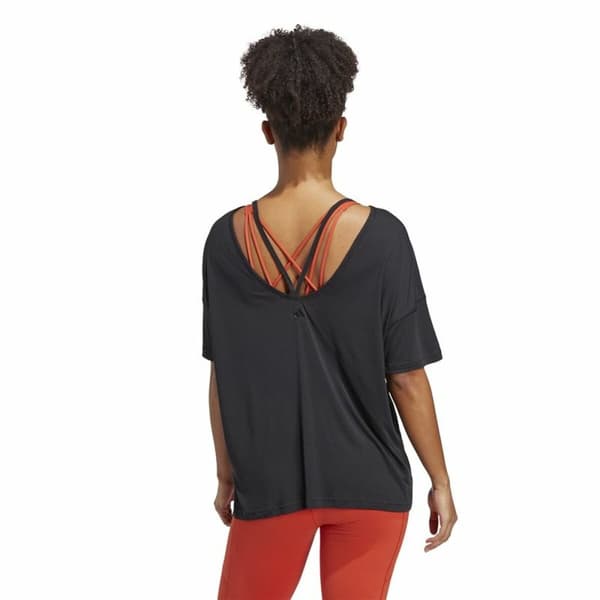 Kortærmet T-shirt til Kvinder Adidas Studio Oversized Sort