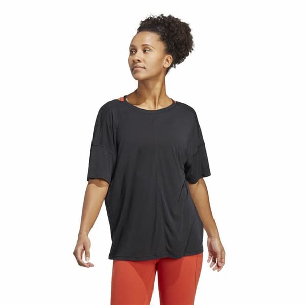 Kortærmet T-shirt til Kvinder Adidas Studio Oversized Sort