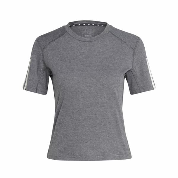 T-shirt med kortärm Dam Adidas 3 stripes Essentials Ljusgrå
