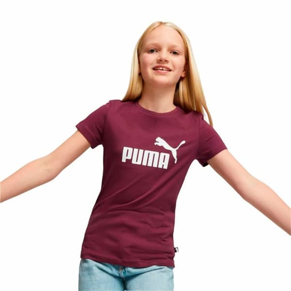 Børne Kortærmet T-shirt Puma Ess Logo Rødbrun