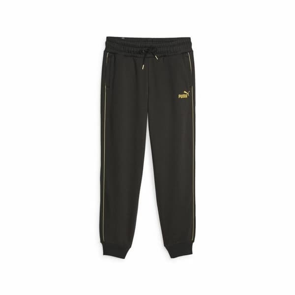 Långa träningsbyxor Puma Ess+ Minimal Gold Svart Kvinna