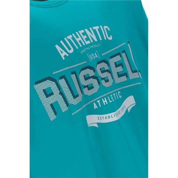 Kortærmet T-shirt til Mænd Russell Athletic Amt A30081 Akvamarin