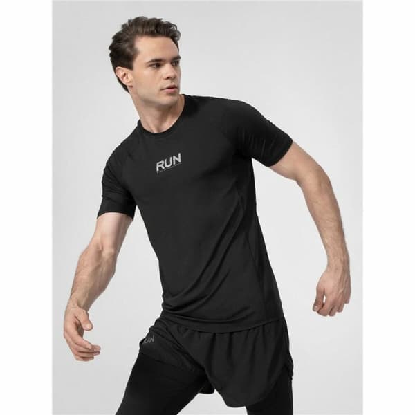 Kortærmet T-shirt til Mænd 4F Run Sort