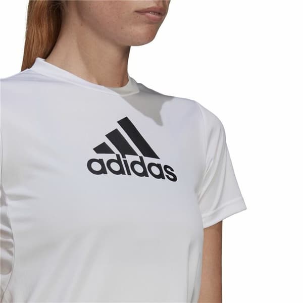 T-shirt med kortärm Dam Adidas Primeblue D2M Logo Sport Vit