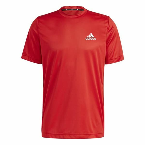 Kortærmet T-shirt til Mænd Aeroready Designed To Move Adidas Designed To Move Rød