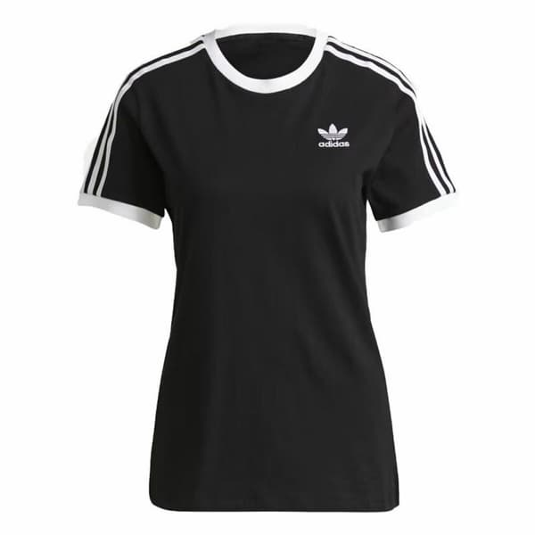 Naisten T-paita Adidas 3 stripes Musta