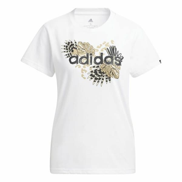 Langærmet T-shirt til Kvinder Adidas Print Graphic Hvid