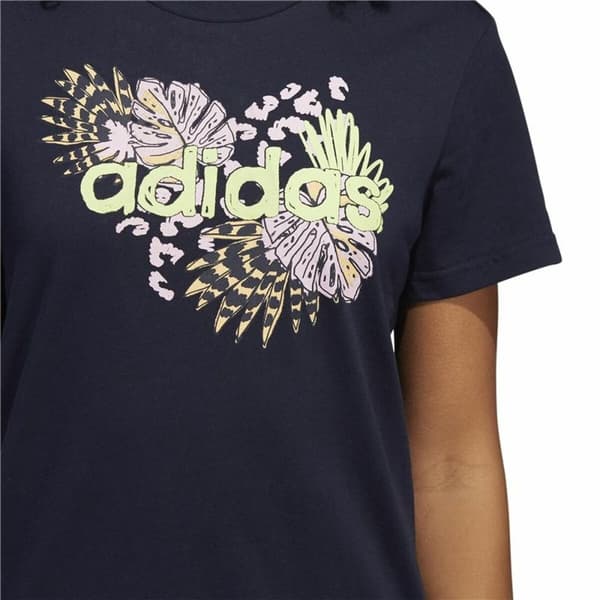 T-shirt med kortärm Dam Adidas Farm Print Graphic Mörkblå