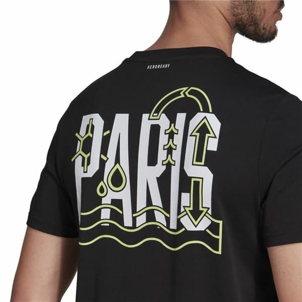 Miesten T-paita Adidas Aeroready Paris Graphic Tennis Musta