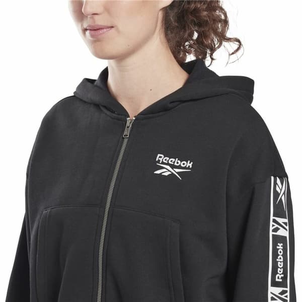 Naisten urheilutakki Reebok Tape Pack Full Zip Musta