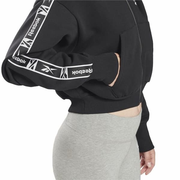 Naisten urheilutakki Reebok Tape Pack Full Zip Musta