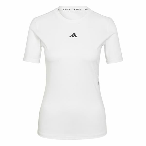 Kortærmet T-shirt til Kvinder Adidas Techfit Training Hvid