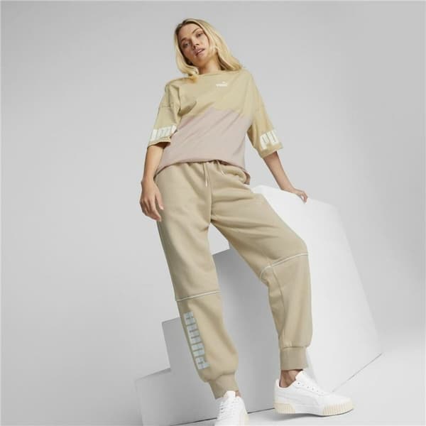 Træningsdragt til voksne underdele Puma Colorblock Beige Dame