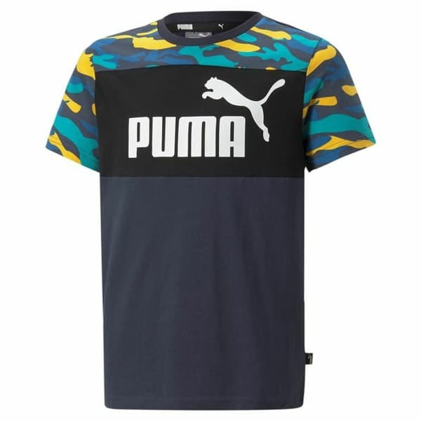 Børne Kortærmet T-shirt Puma Essentials+ Camouflage Drenge Sort