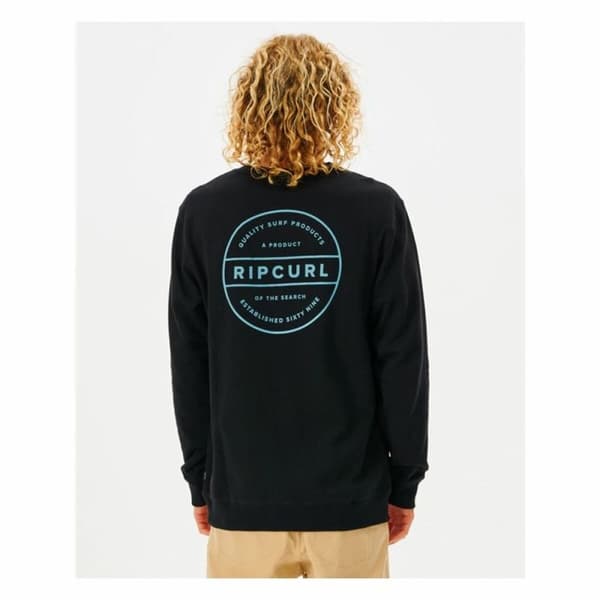 Miesten huputon collegepaita Rip Curl Re Entry Crew Musta