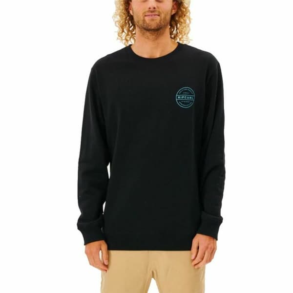 Miesten huputon collegepaita Rip Curl Re Entry Crew Musta