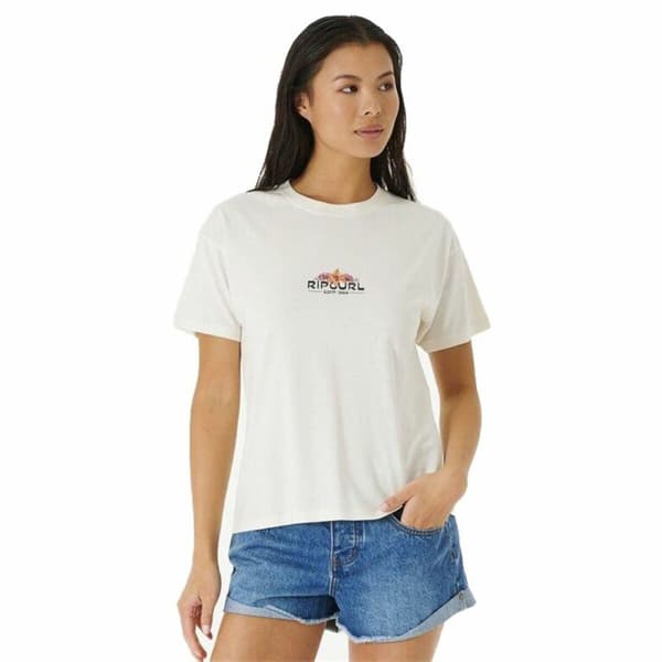 Kortærmet T-shirt Rip Curl Sun Relaxed Hvid