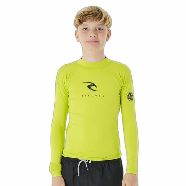 Barn T-shirt med kortärm Rip Curl Corps L/S Rash Vest Gul Surfing Lykra