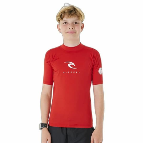T-shirt med kortärm Barn Rip Curl Corps L/S Rash Vest Röd Lykra Surfing