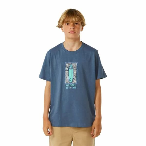 Barn T-shirt med kortärm Rip Curl Lost Island Blå
