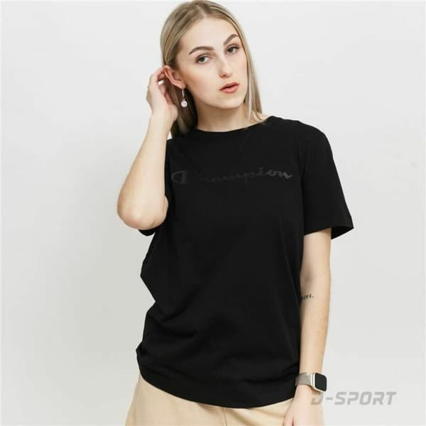 T-shirt med kortärm Dam Champion Crewneck Svart