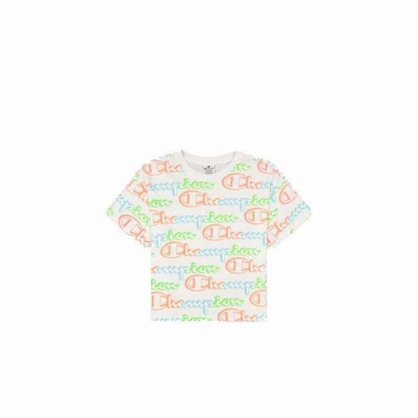 Kortærmet T-shirt til Kvinder Champion Crewneck Croptop Hvid