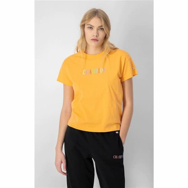 Naisten T-paita Champion Crewneck Croptop Keltainen