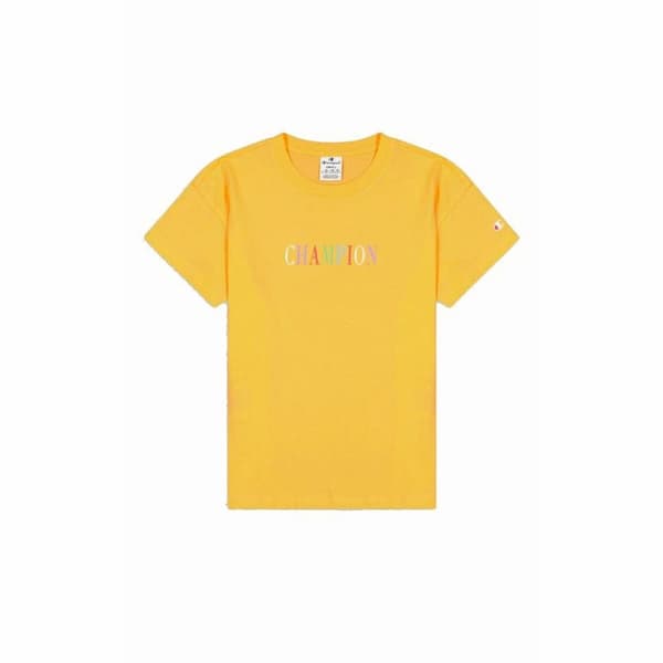 Naisten T-paita Champion Crewneck Croptop Keltainen