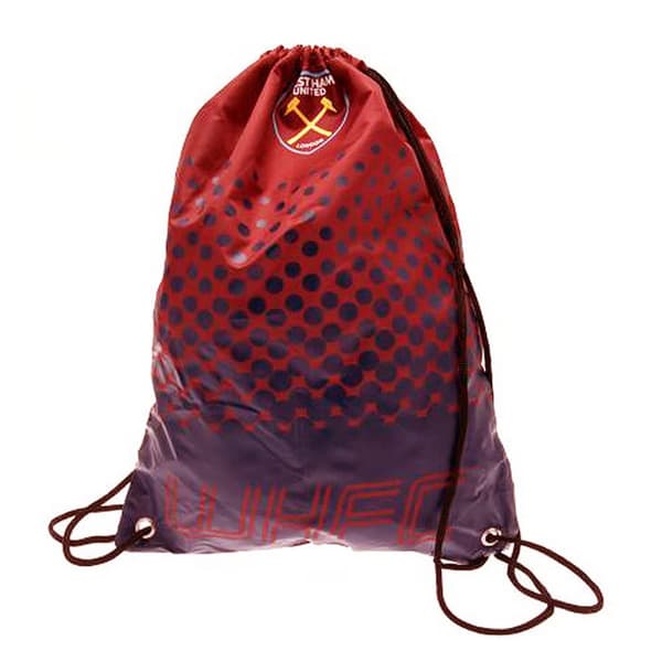West Ham FC Official Fade Football Crest Drawstring Sports/Gym taske Red One Size