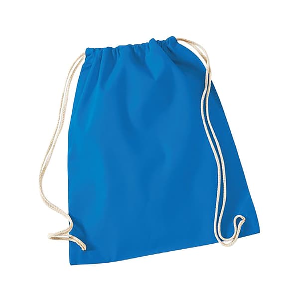 Westford Mill Gymsac-taske af bomuld - 12 liter (pakke med 2) Sapphire Blue One Size