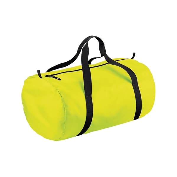 BagBase Packaway tønde taske Fluorescent Yellow/Black One Size