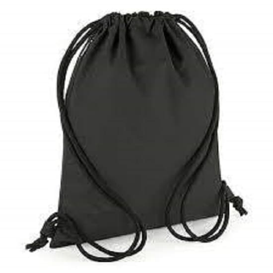 Bagbase Unisex voksen 15L trækpose med snørebånd til voksne Black One Size