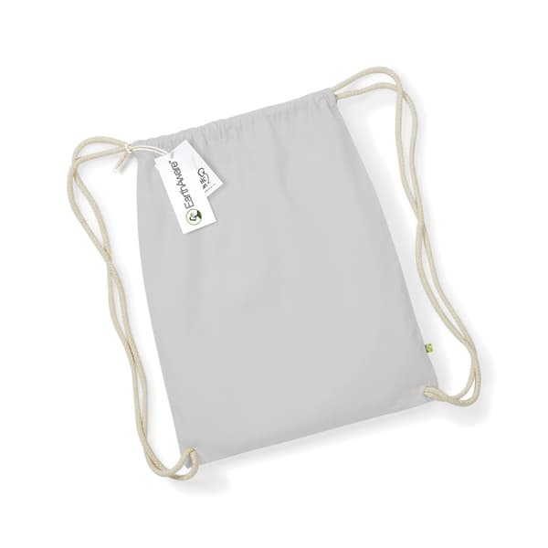 Westford Mill EarthAware Organic Drawstring Bag Light Grey One Size