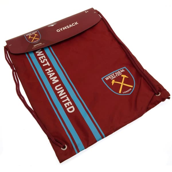 West Ham United FC Striped Drawstring Bag