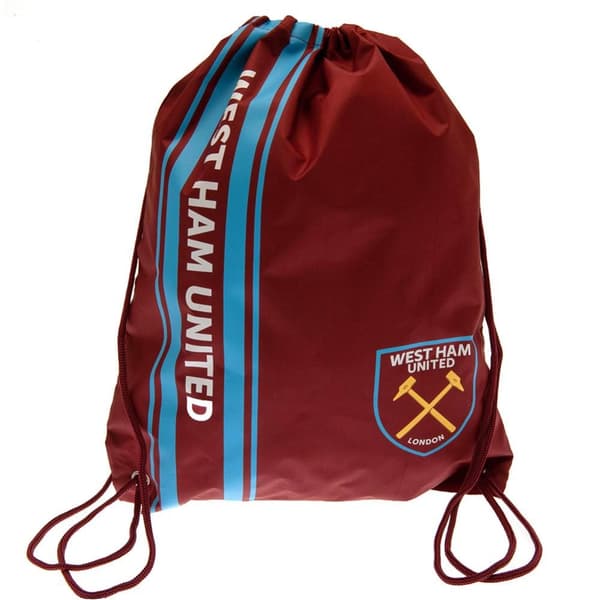 West Ham United FC Stribet taske med snørebånd Claret Red/Blue/Gold One Size
