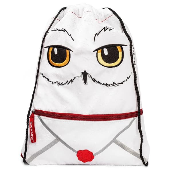 Harry Potter Levering Hedwig Plys Drawstring Bag White/Black/Red One Size