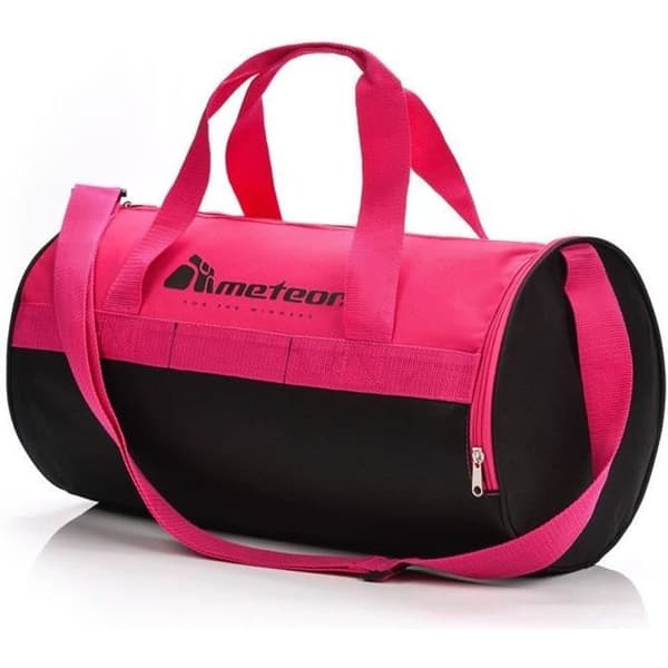 meteor SIGGY 25L Rund Fitness Gym Väska Rosa Svart för Kvinnor Män Barn Flickor - Väska Resebagage Duffel Modern Fitness