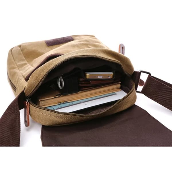 INF Sporty crossbody-taske i kanvas og læder
