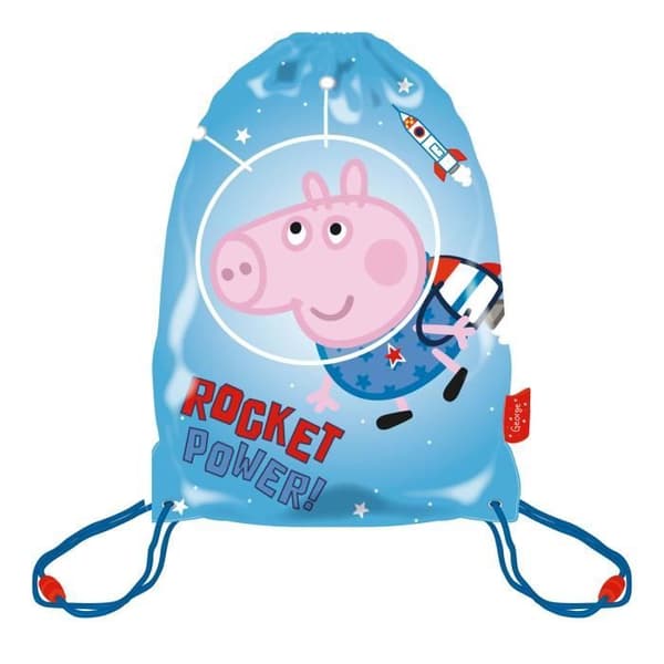 Gymväska - peppa pig - george - "rocket power" - 33x44cm