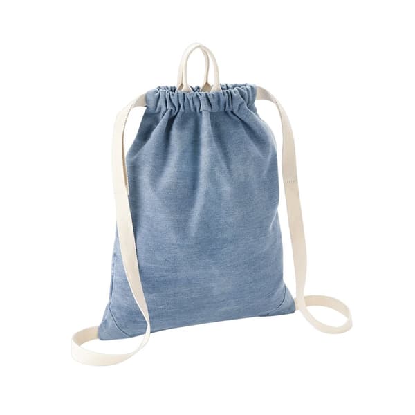 Bagbase Denim Drawstring Bag Light Denim One Size