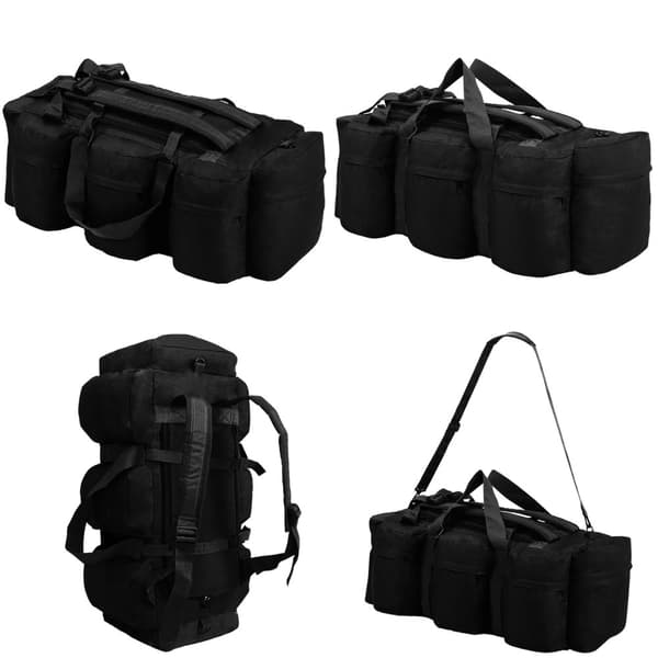 Duffelbag i 3-i-1 army-stil 90 l sort - Duffelbag - Duffelbags - Home & Living