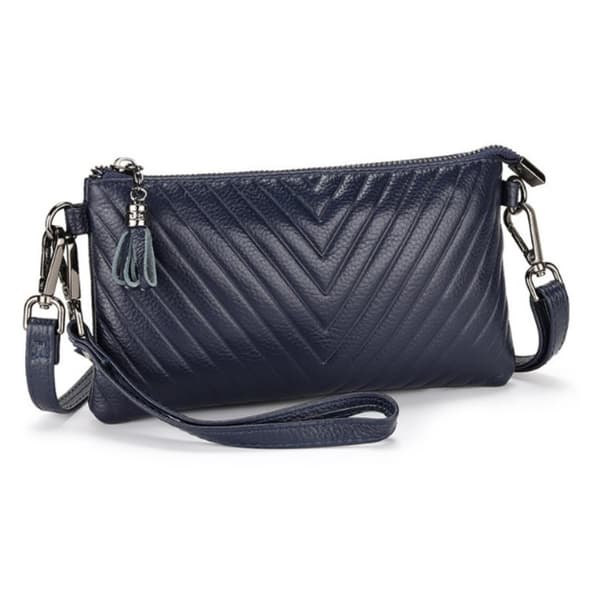 Kvinnors clutchväska i äkta läder, kompakt crossbody-väska