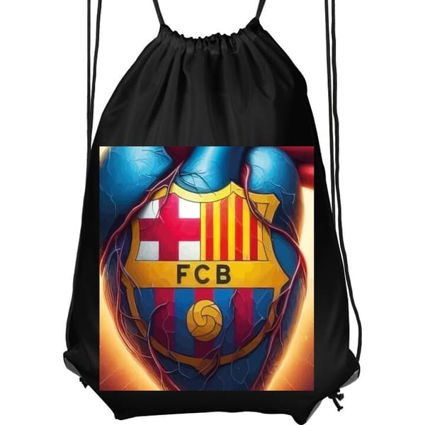 Praktisk Gymnastikpose | Sportstaske til Voksen FCB Hjerte Sort Vuxen