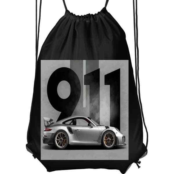 Praktisk Gympapåse | Sportväska för Vuxen Porsche 911 Svart Vuxen