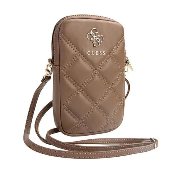 Guess Zip Quilted 4G - Telefonväska (brun)