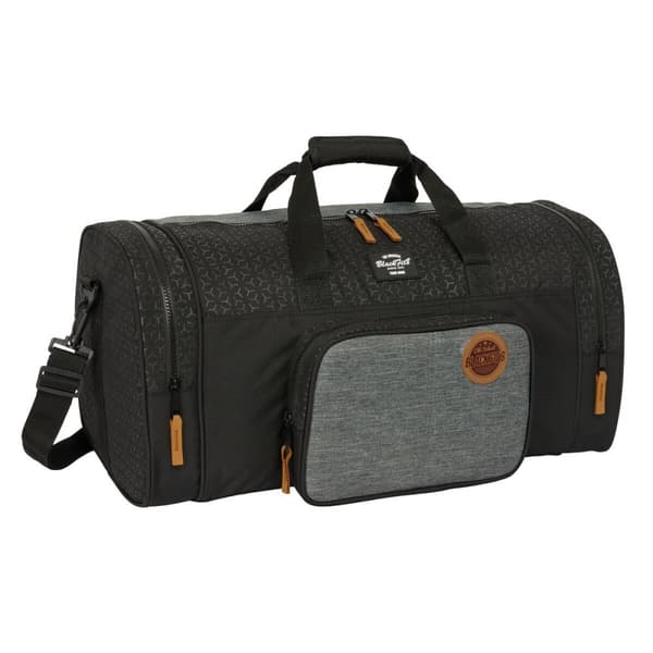 Sportstaske BlackFit8 Old school Sort Grå 55 x 26 x 27 cm