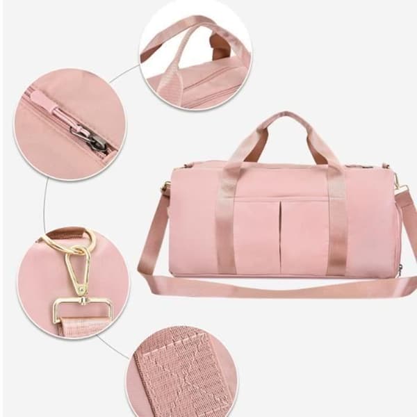 Sportväska Dam Vattentät Fitness Pocket Ryggsäck Hide Skor Resväska PINK My16100