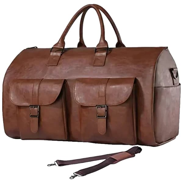 Läder Duffle Bag, Vattentät, Europeisk och Amerikansk Retro Stil,Brun