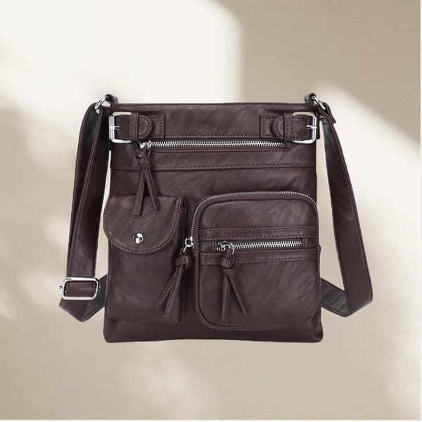 INF Stilig PU-Lær Crossbody Skulderveske kaffe
